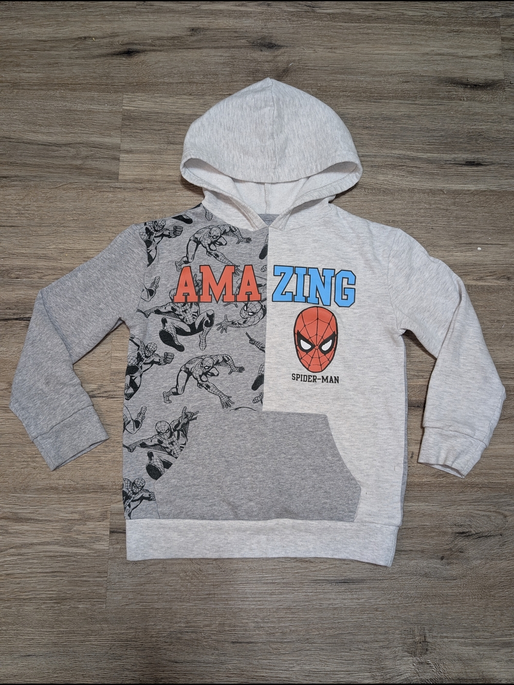 Marvel 'Amazing' Spider-Man Gray Hooded Sweatshirt Kids 8 Jumping Beans